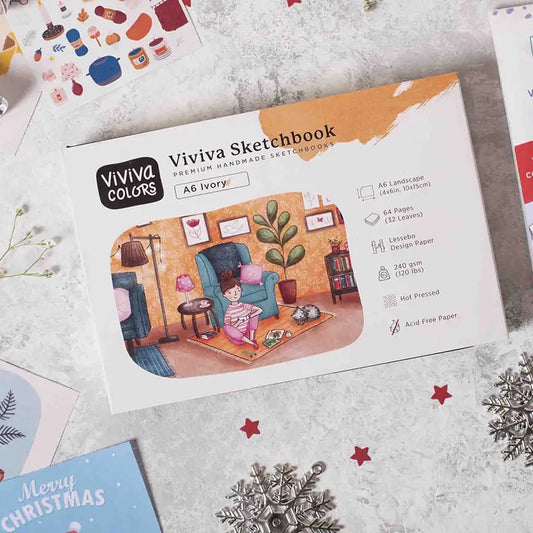 A6 Ivory Sketchbook - 240 Gsm For Coloring & Sketching