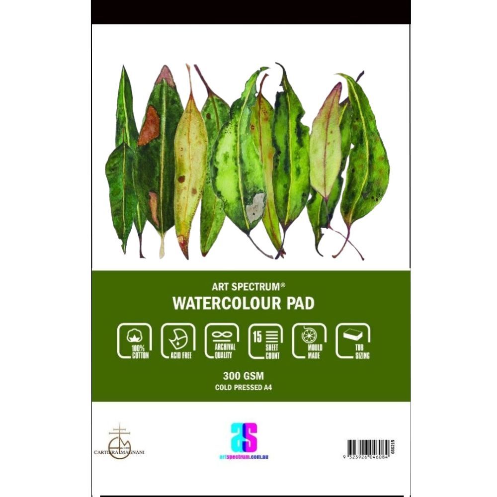 AS 100% COTTON WATERCOLOUR PAD 300GSM COLD PRESSED 15 SHEETS