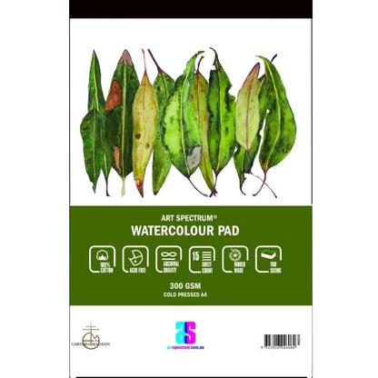 AS 100% COTTON WATERCOLOUR PAD 300GSM COLD PRESSED 15 SHEETS