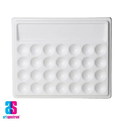 AS GLAZED PORCELAIN 28 WELL PALETTE