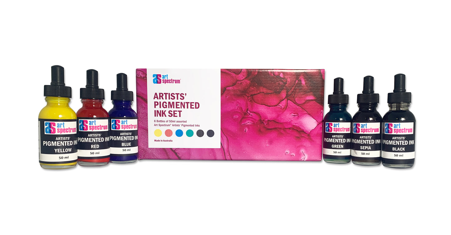 ART SPECTRUM® PIGMENTED INK SET OF 6 - ASSORTED COLOURS