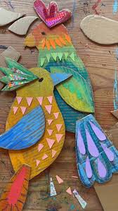 Cardboard Bird Sculptures